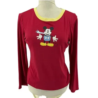 Photo of Disney Mickey Mouse Winter Scarf Red Long Sleeve Fleece Pants Pajama Set Large
