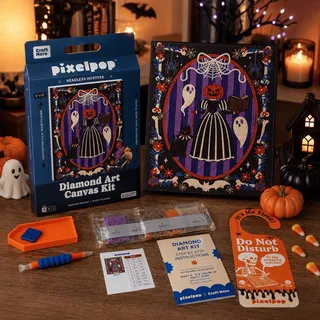 Photo of Pixelpop Headless Host Halloween Diamond Art Canvas Kit