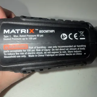 Photo of MATRIX High-Pressure Inflator Attachment BDCMTHPI New