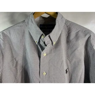 Photo of Polo Ralph Lauren Custom Fit Black Check Long Sleeve Button Down Size Men’s XL