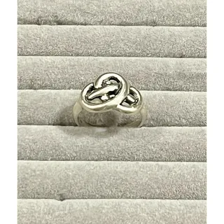 Photo of Vintage 925 Sterling Silver Lovers Knot Ring Sz 7 Elegant Interlocking Design
