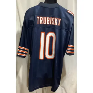 Photo of Chicago Bears NFL Pro Line Mitchell Trubisky 10 Jersey Mens 2XL Navy Blue Mesh