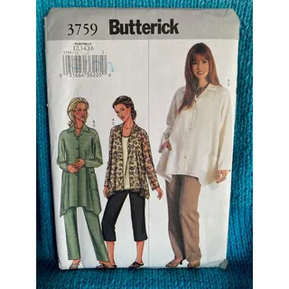 Photo of Butterick 3749 pattern top pants Handkerchief hem sz 12 14
