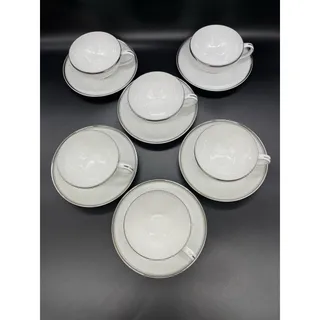 Photo of Vintage Fukagawa Arita Hand Painted China Set of 6 Teacups & Saucers # 900P