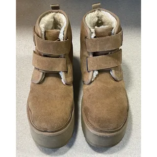 Photo of UGG Neumel Platform Strap Chukka Boots Chestnut Suede Women's Sz 10 Ankle Boot