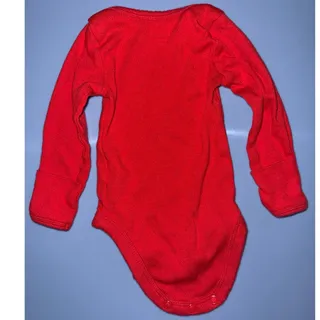 Photo of Carter's Long Sleeve Bodysuit Newborn Size 0M Red Heart Design 100% Cotton