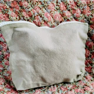 Photo of canvas Makeup bag, white script, Bible verse