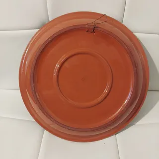 Photo of Mid Century Hand Painted Southwestern Terracotta 11.5" Ceramic Art Pottery Plate