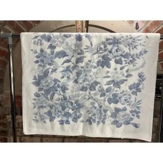 Photo of Canon Royal Family bath towel 1980s floral rose blue white