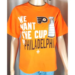 Photo of Philadelphia Flyers Old Time Hockey T Shirt NHL Graphic Youth Large Tee