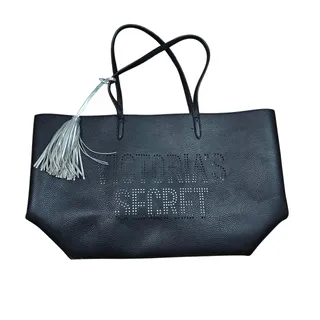 Photo of Victoria Secret Tote Bag Authentic Laser-Cut Logo Tassel Extra Large Weekend Bag