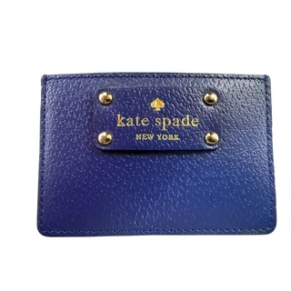 Photo of Kate Spade New York Card Holder Thin Wallet Cobalt Blue and Tan