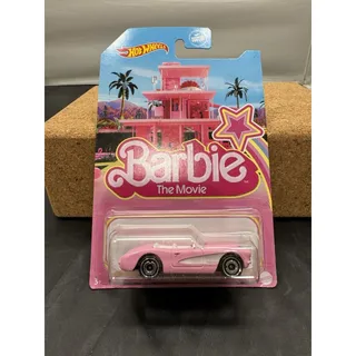Photo of Hot Wheels Barbie The Movie 1956 Pink Corvette Convertible Diecast Car HPR54 New