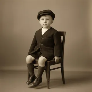 Photo of Antique 1920s Boys Wool Suit 3 Piece-Dayton Co-Newsboy Cap-Shorts-Jacket-2T 3T