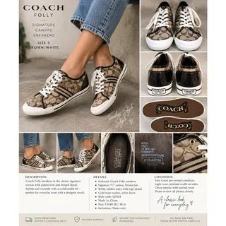 Photo of Coach Folly Q1024 Signature C Sneakers Brown 8B Y2K