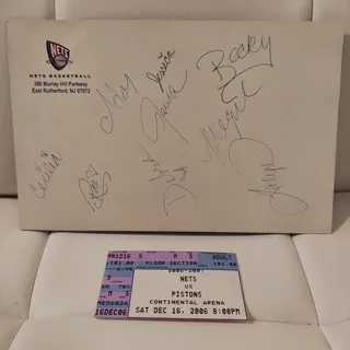 Photo of One-Of-A-Kind 2006 New York Nets Basketball 9 Cheerleaders' Autographs and Stub