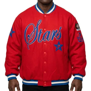 Photo of Vintage Philly Stars Red Blue Baseball Negro Leagues Wool Letterman Jacket 6XL
