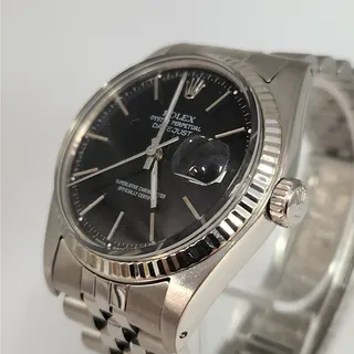 Photo of 36MM Rolex 16014 Oyster Perpetual Datejust Jubilee Fluted White Gold Bezel 