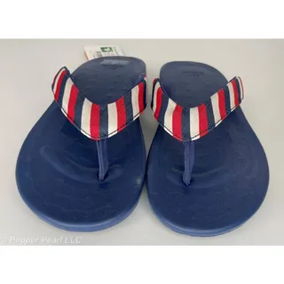 Photo of Flip Flop Thong Sandal NavyWomens Size 4.5 to 5 Soft Science Waterfall Palm