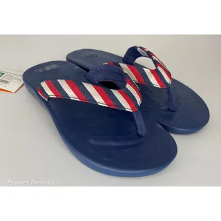 Photo of Flip Flop Thong Sandal NavyWomens Size 4.5 to 5 Soft Science Waterfall Palm