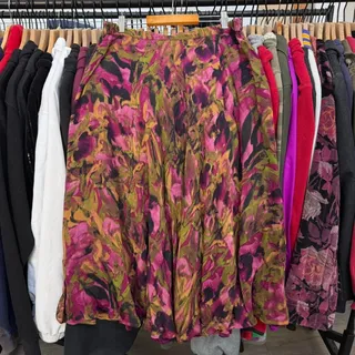 Photo of Vintage Womens Floral Pleated Maxi Skirt Made By Coldwater Creek