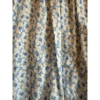 Photo of Tish Cox Dress Womens XXS White Blue Floral Ruffle Neck Long Sleeve Tiered Boho