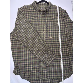 Photo of Drake Waterfowl Mens 2XL Green Plaid Button Down Shirt Hunting Outdoor