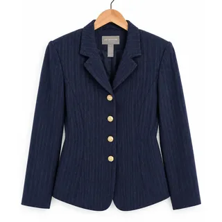 Photo of Liz Claiborne Vintage Navy Pinstripe Gold Button Blazer EUC Size 6