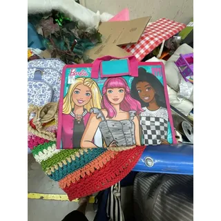 Photo of Barbie Reusable Tote Bag Shopping Grocery Bag with Three Barbie Characters