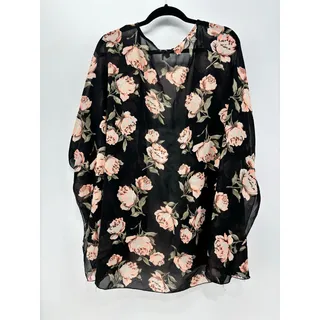 Photo of Live 4 Truth Women’s Plus Size 3X Kimono Rose Floral Black Peach
