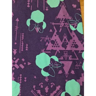 Photo of LuLaRoe Disney Minnie Mouse Leggings TC Tall Curvy Purple Mint Aztec Geometric