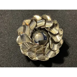 Photo of Vintage Silver Tone Flower Shaped Clip On Earrings