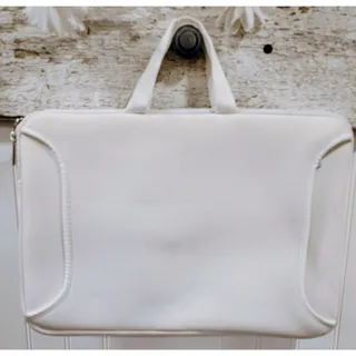 Photo of White Neoprene Padded Laptop Sleeve Case, Handles, EUC
