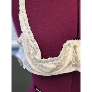 Photo of Vintage Fredericks Hollywood White Lace Bra 32B Y2K