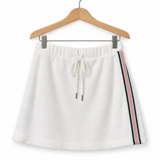 Photo of Revolve Tennis Club White Terry Drawstring Mini Skirt NWT Size Small