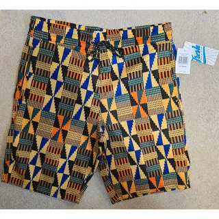 Photo of Fresh Prints of Bel-Air Mens Medium Kente African Print Volley Shorts NWT NEW