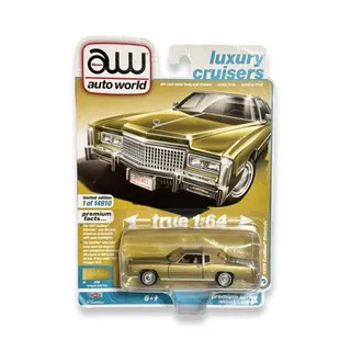 Photo of Auto World 1975 Cadillac Eldorado 1:64 Tarragon Gold Luxury Cruisers Diecast