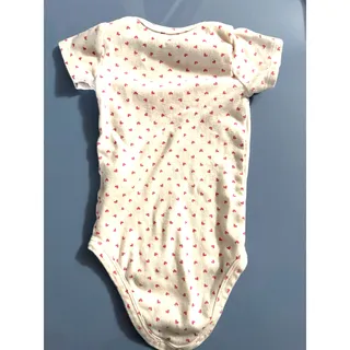 Photo of Carter's Short Sleeve Girls Bodysuit Infant Size 6 Months White Pink Hearts