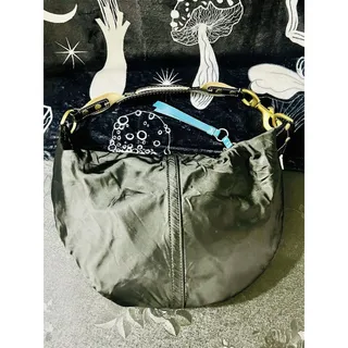 Photo of Coach Hampton Hobo Crescent #116 M05Q-116 Black Nylon Teal Y2K 2005