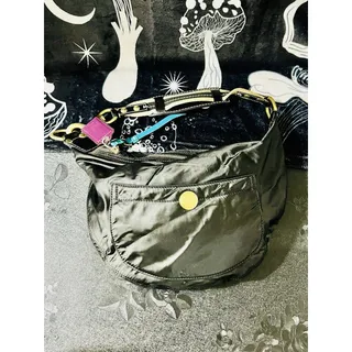 Photo of Coach Hampton Hobo Crescent #116 M05Q-116 Black Nylon Teal Y2K 2005