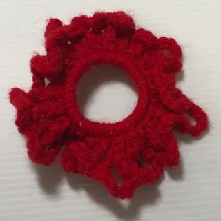 Photo of NWT Red Handmade Crocheted Hair Scrunchie