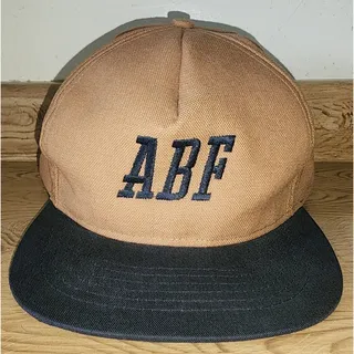 Photo of ABF Snapback Hat Men's Adjustable Tan Black Flat Brim Cap
