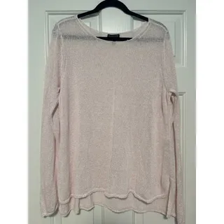 Photo of Eileen Fisher Lightweight Linen Blend Knit Tunic Soft Pink Sweater XL
