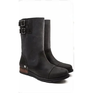 Photo of Sorel Major Pull-On Black/Shark Leather Buckle Wedge Boot 8.5 NEW