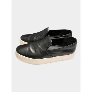 Photo of VINCE Blair Black Leather Slip On Platform Sneakers Shoes Size 9