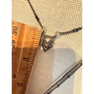Photo of Vintage Layered Rhinestone Spear Pendant Necklace 18”