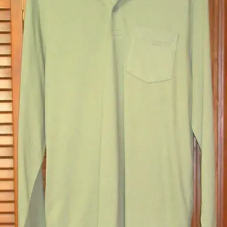 Photo of Goodfellow & Co Men's Olive Green Polo Shirt Size Medium Long Sleeve Preppy