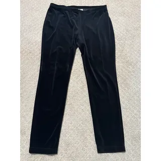 Photo of Zenergy by Chico's Black Velvet Straight Leg Pants 2 = L = 12