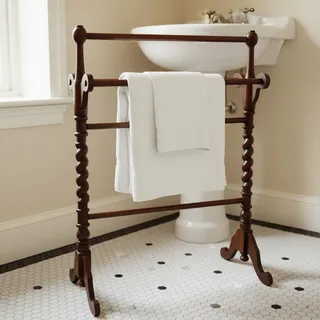 Photo of Antique Victorian Walnut Towel Quilt Rack-Barley Twist-English-19th Century-Wood