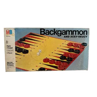 Photo of Vintage Backgammon and Acey-Deucy Board Games 1973 age 7-adult, 2 players